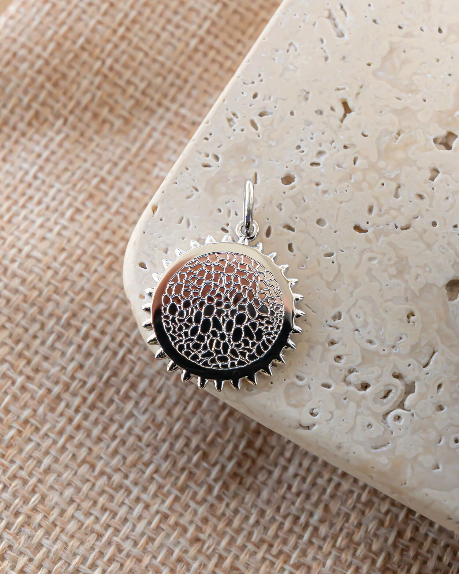 Nose print sun necklace engraving plate pendant
