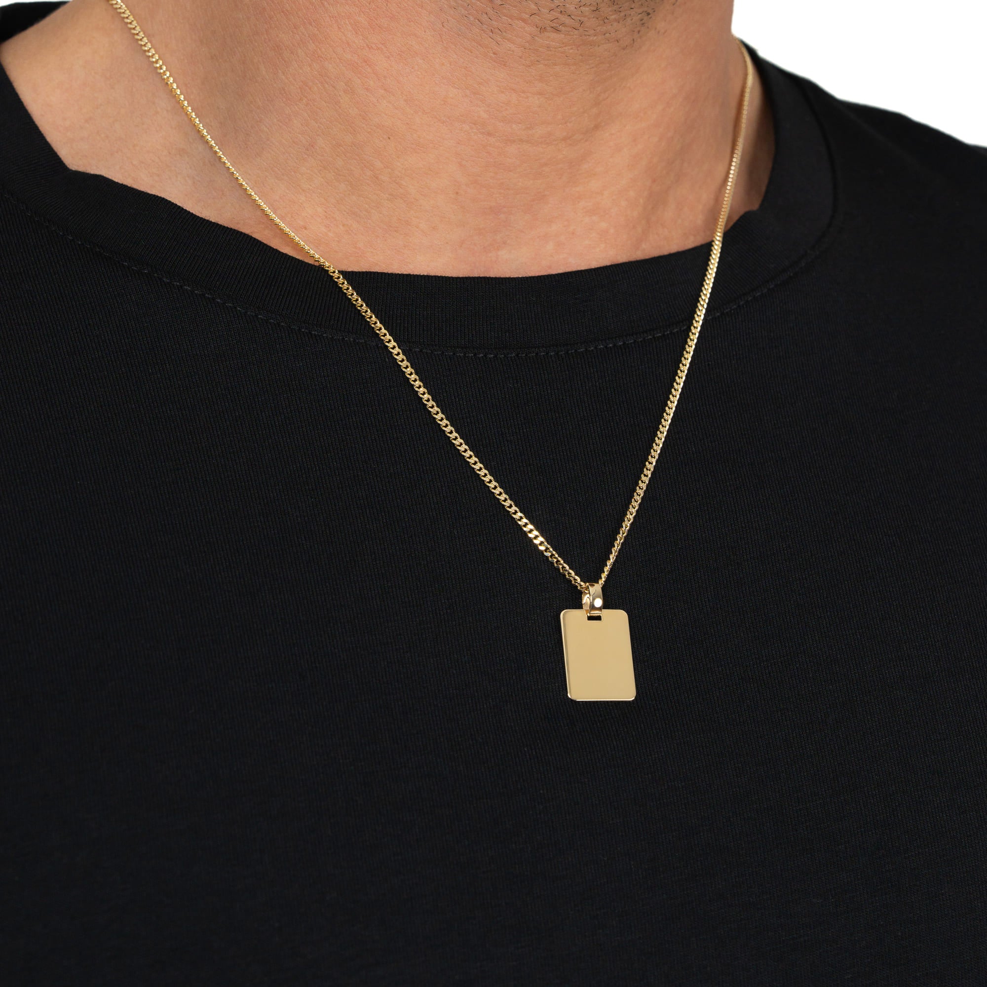 Handprint engraving plates necklace pendant rectangle