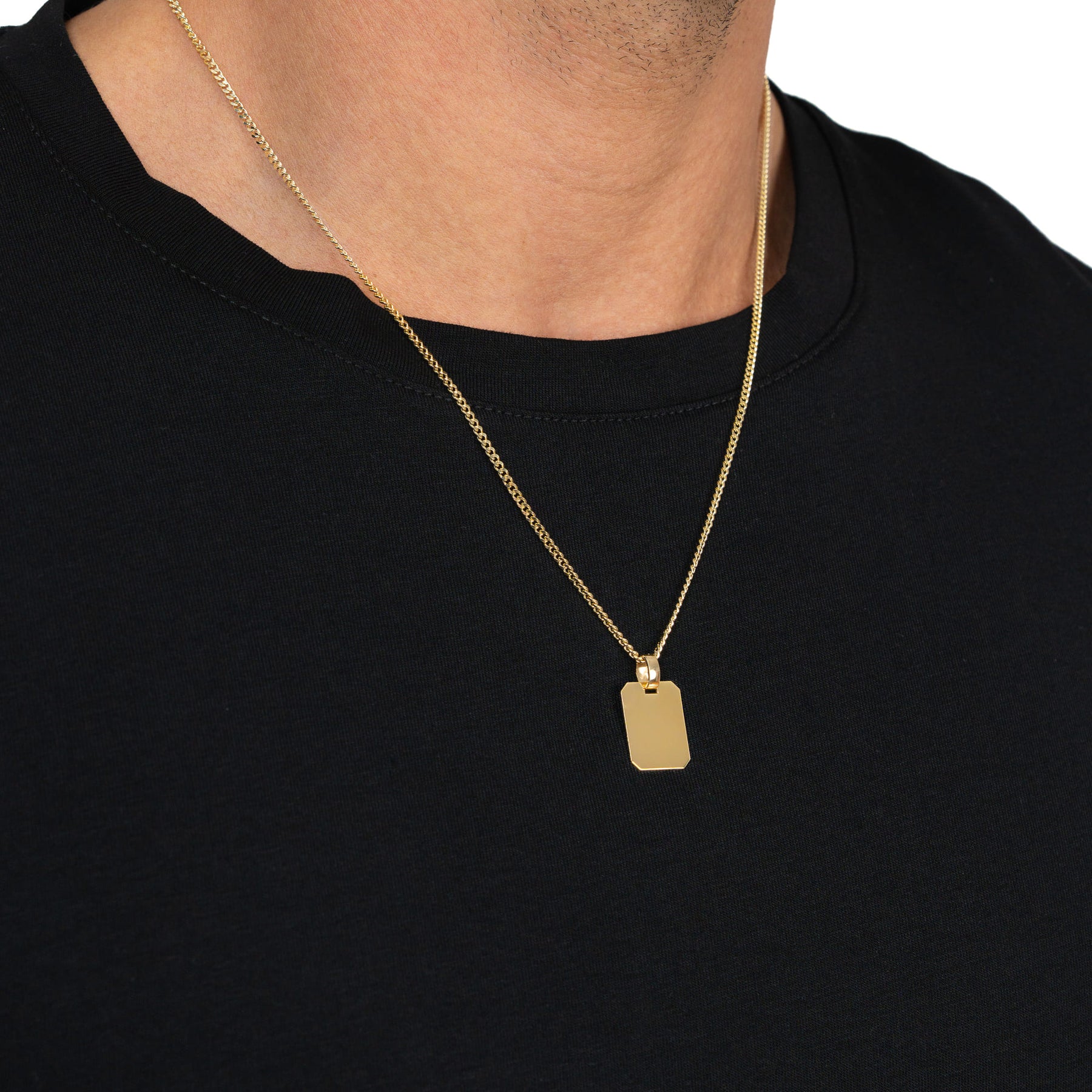 Paw print engraving plates necklace pendant octagon