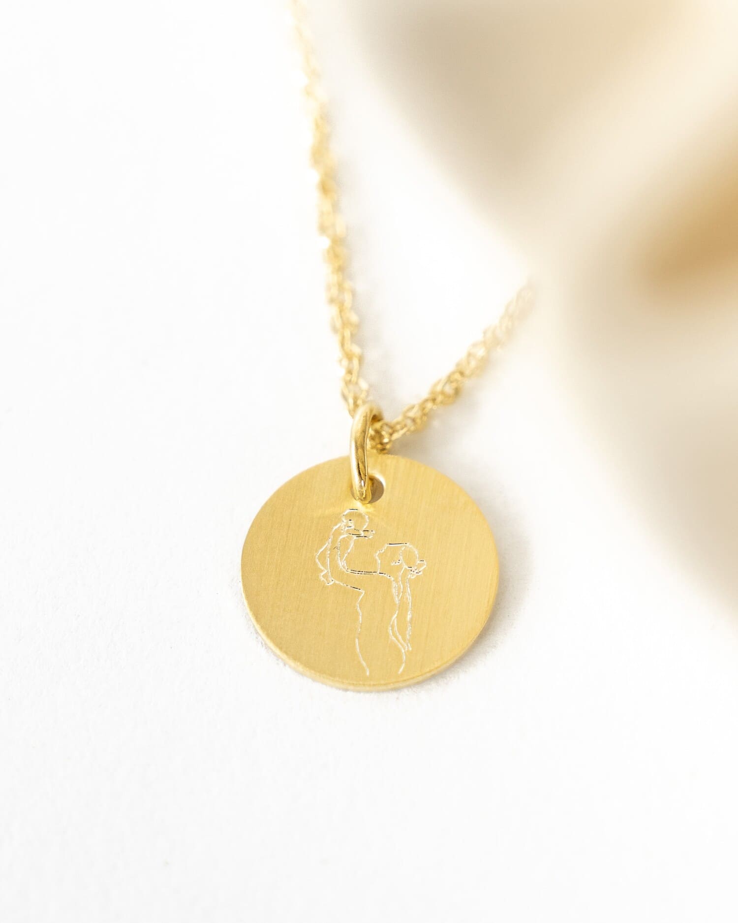 Engraving plates necklace pendant round 14mm