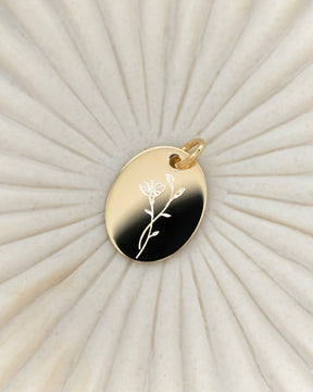 Engraving plates necklace pendant oval