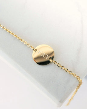 Initials engraving bracelet engraving plate round