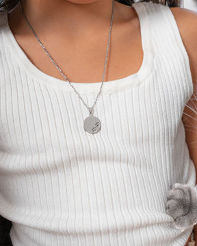 Engraving plates necklace pendant paw print 16mm