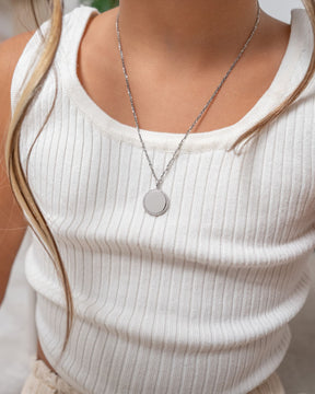 Own drawing engraving plates necklace pendant round zirconia 16mm
