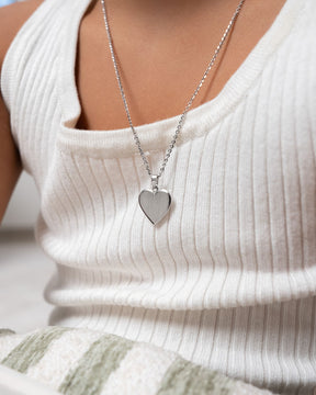 Heart necklace engraving plate pendant 15mm