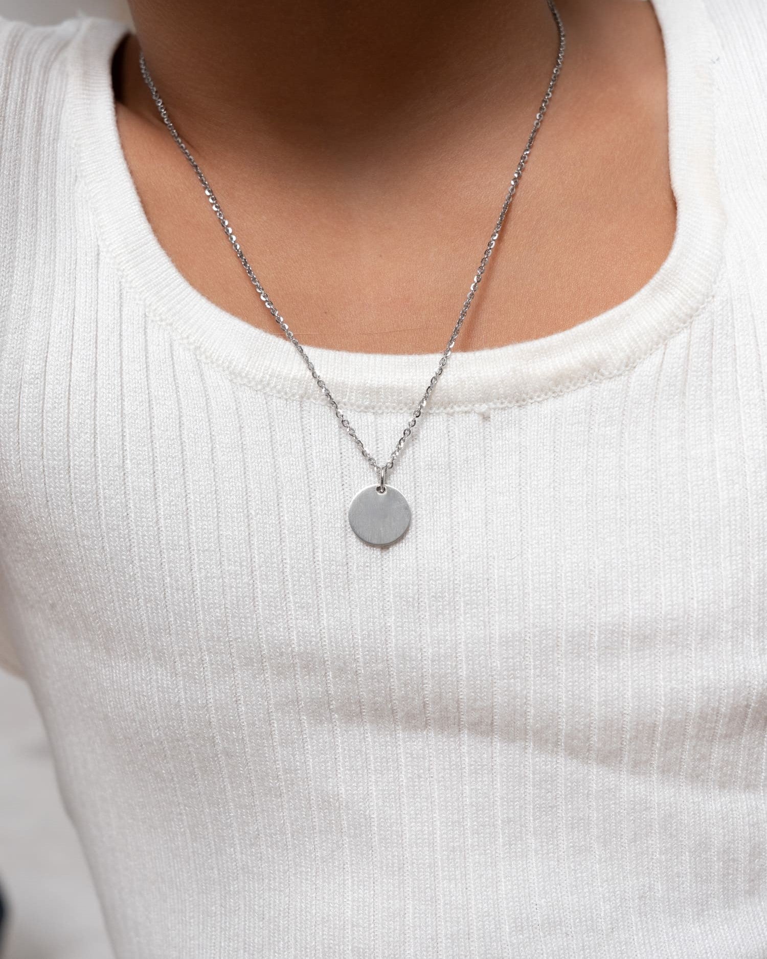 Own drawing engraving plate necklace pendant round 12mm