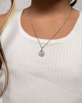 Engraving plates pendant necklace baby feet zirconia 12mm