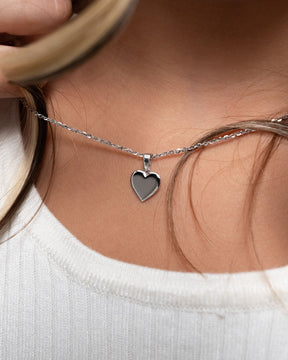 Heart necklace engraving plate pendant 10mm