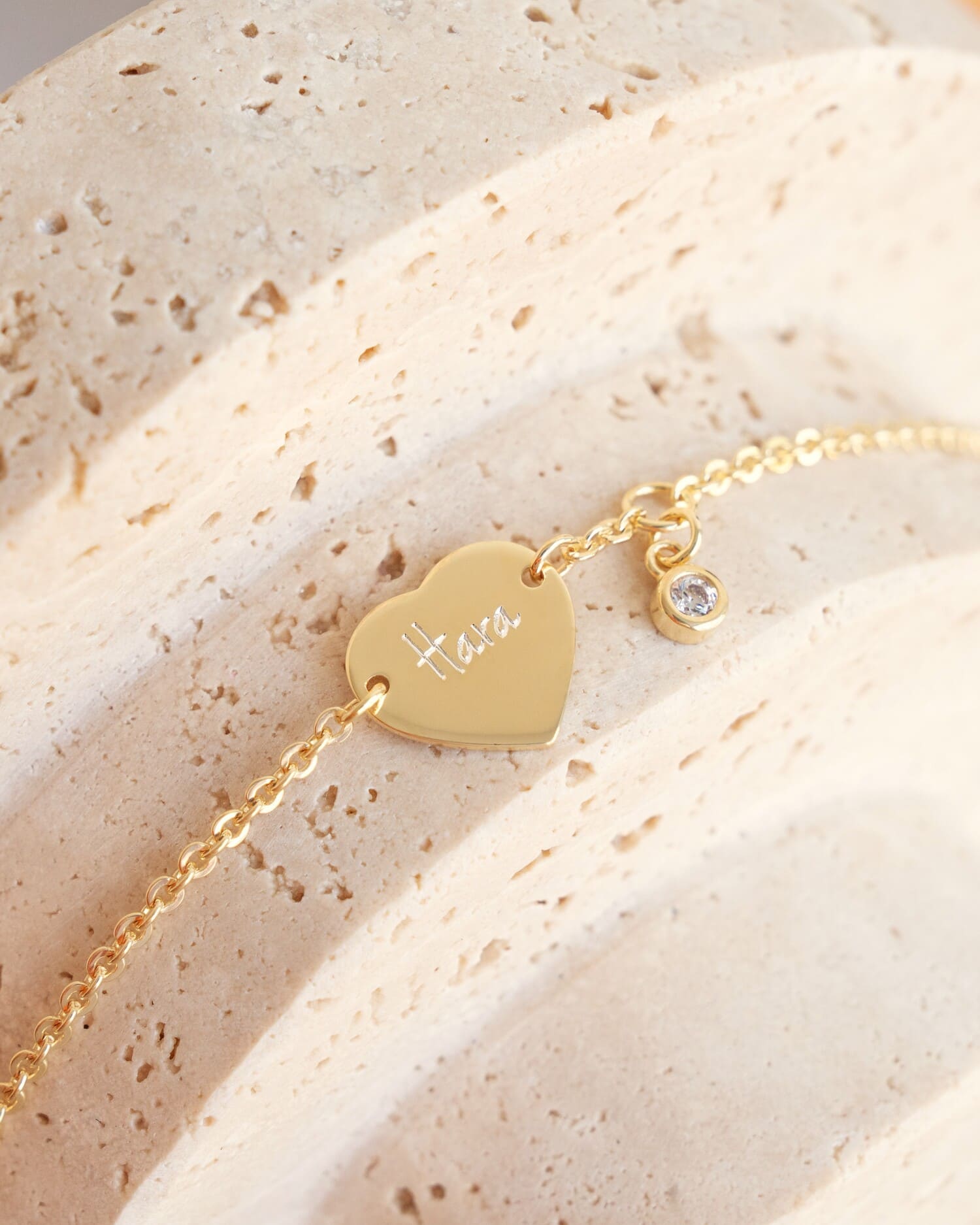 Engraving bracelet engraving plate heart zirconia