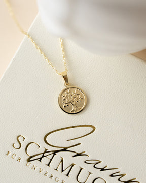 Engraving plates necklace pendant tree of life 12mm