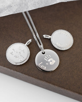 Engraving plates necklace pendant zirconia round