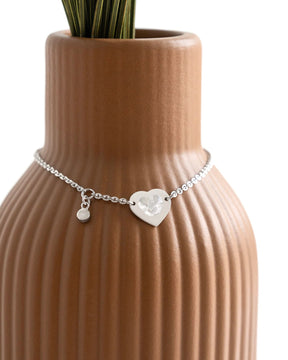 Fingerprint engraving bracelet engraving plate heart zirconia