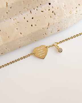 Engraving bracelet engraving plate heart zirconia