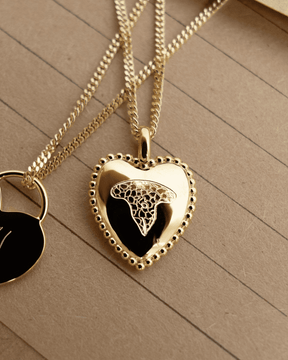 Heart necklace engraving plate pendant