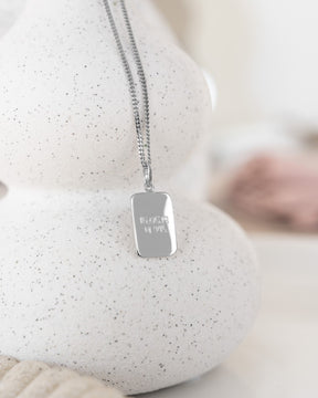 Engraving plates necklace pendant square