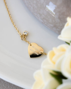 Engraving bracelet engraving plate heart zirconia