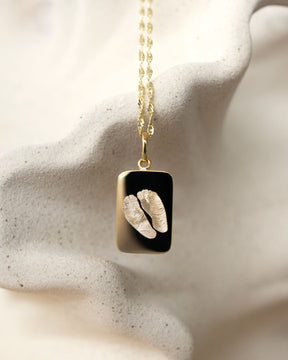 Engraving plates necklace pendant square