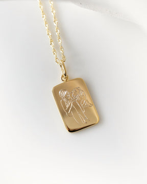Image/graphic Uploud engraving plates necklace pendant square