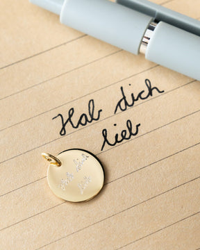 Engraving plates necklace pendant round 12mm