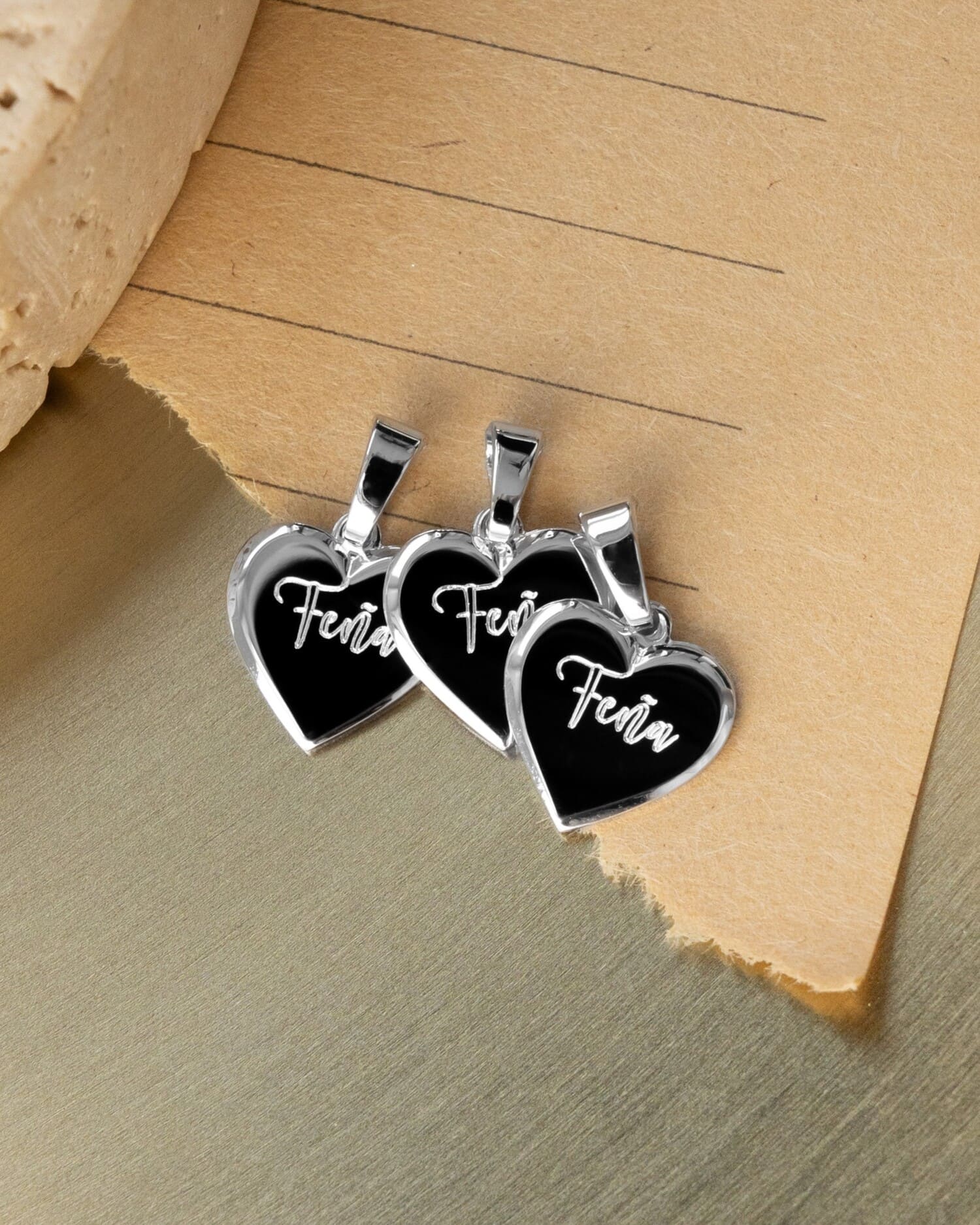 Heart necklace engraving plate pendant 12mm