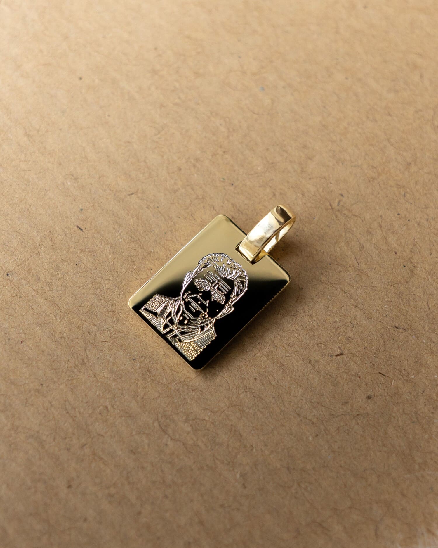 Image/graphic Uploud engraving plates necklace pendant square