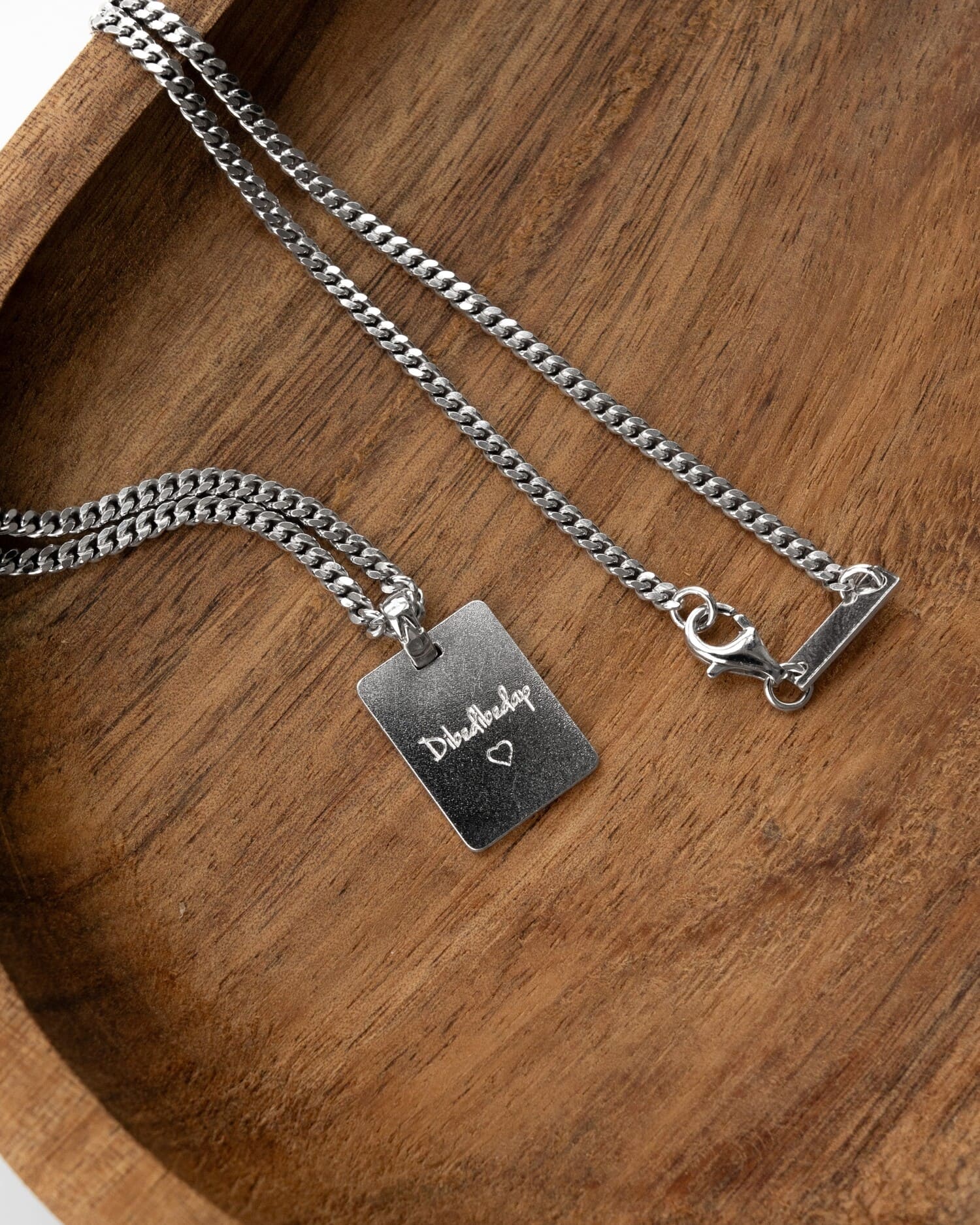 Engraving plates necklace pendant rectangle