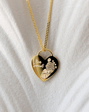 Heart necklace engraving plate pendant