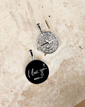 Compass necklace engraving plate