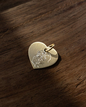 Image/graphic Uploud heart necklace engraving plate pendant 13mm