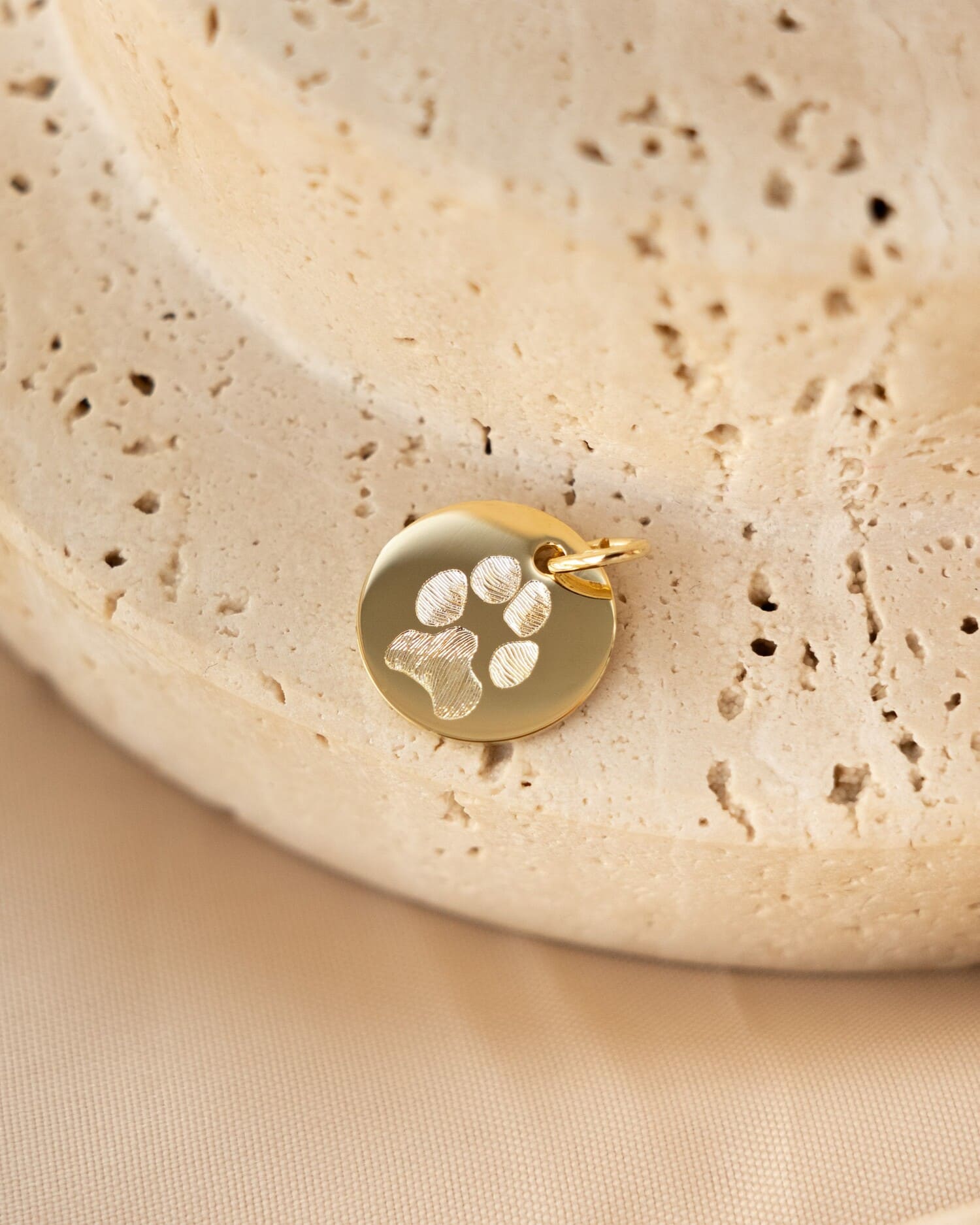 Paw print engraving plates necklace pendant round 12mm