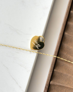 Heart necklace engraving plate pendant