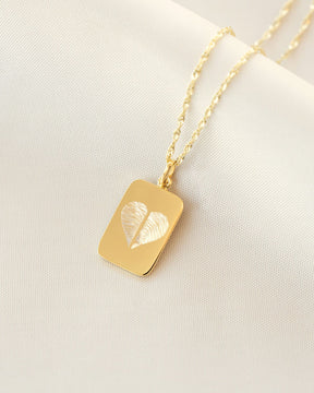 Engraving plates necklace pendant square