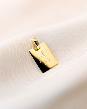 Handwriting Uploud Engraving Plates Necklace Pendant Square