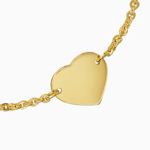 Heart engraving bracelets for children/babies - 925 silver 18 carat gold-plated