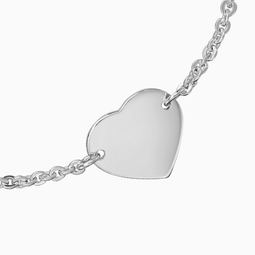 Heart engraving bracelets for children/babies - 925 silver rhodium-plated