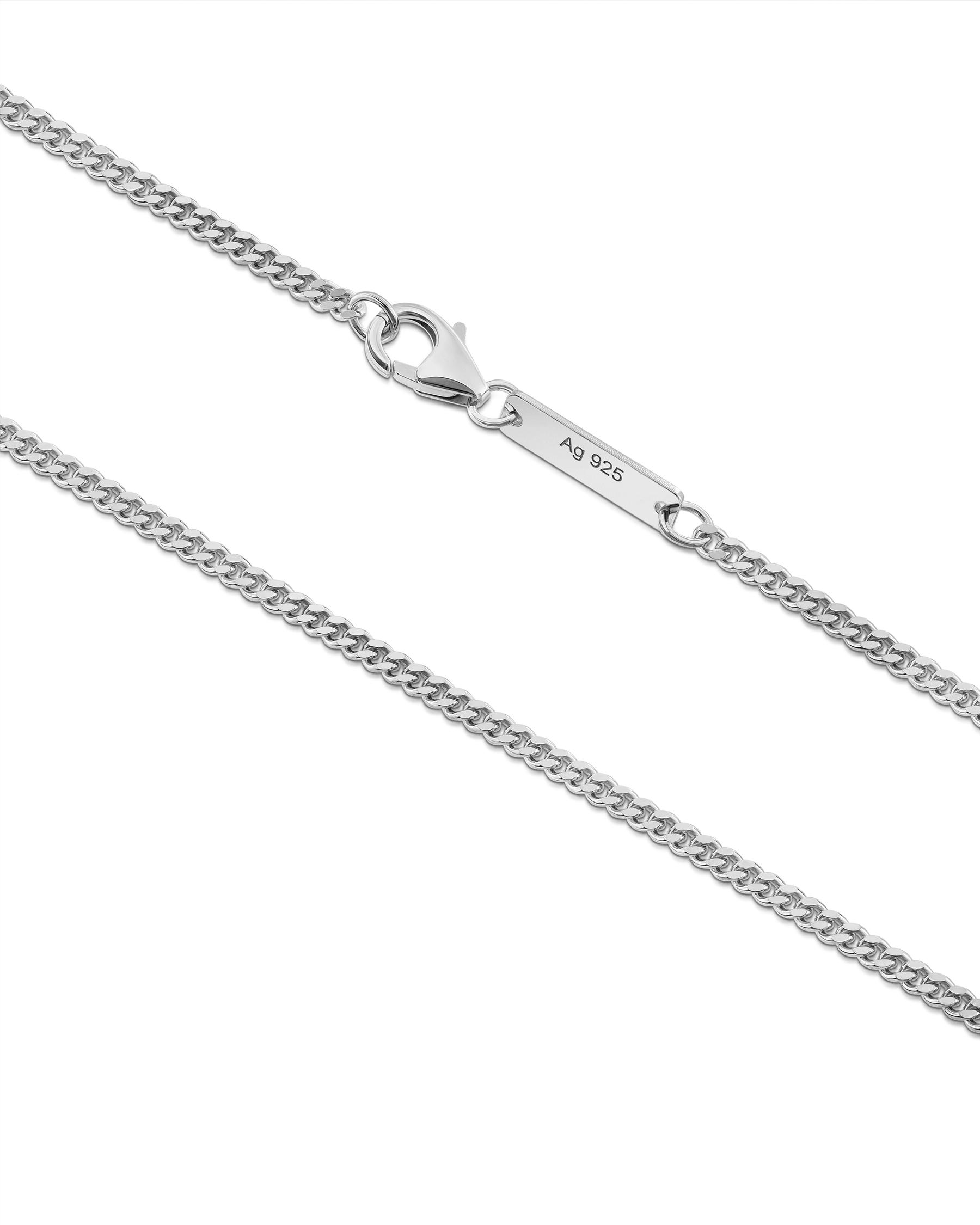Curb chain 925 silver rhodium-plated 2.40mm