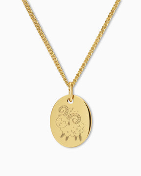 Zodiac sign engraving plates necklace pendant oval