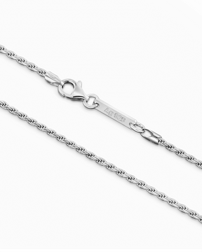 Cord necklace 925 silver rhodium-plated 2.00mm