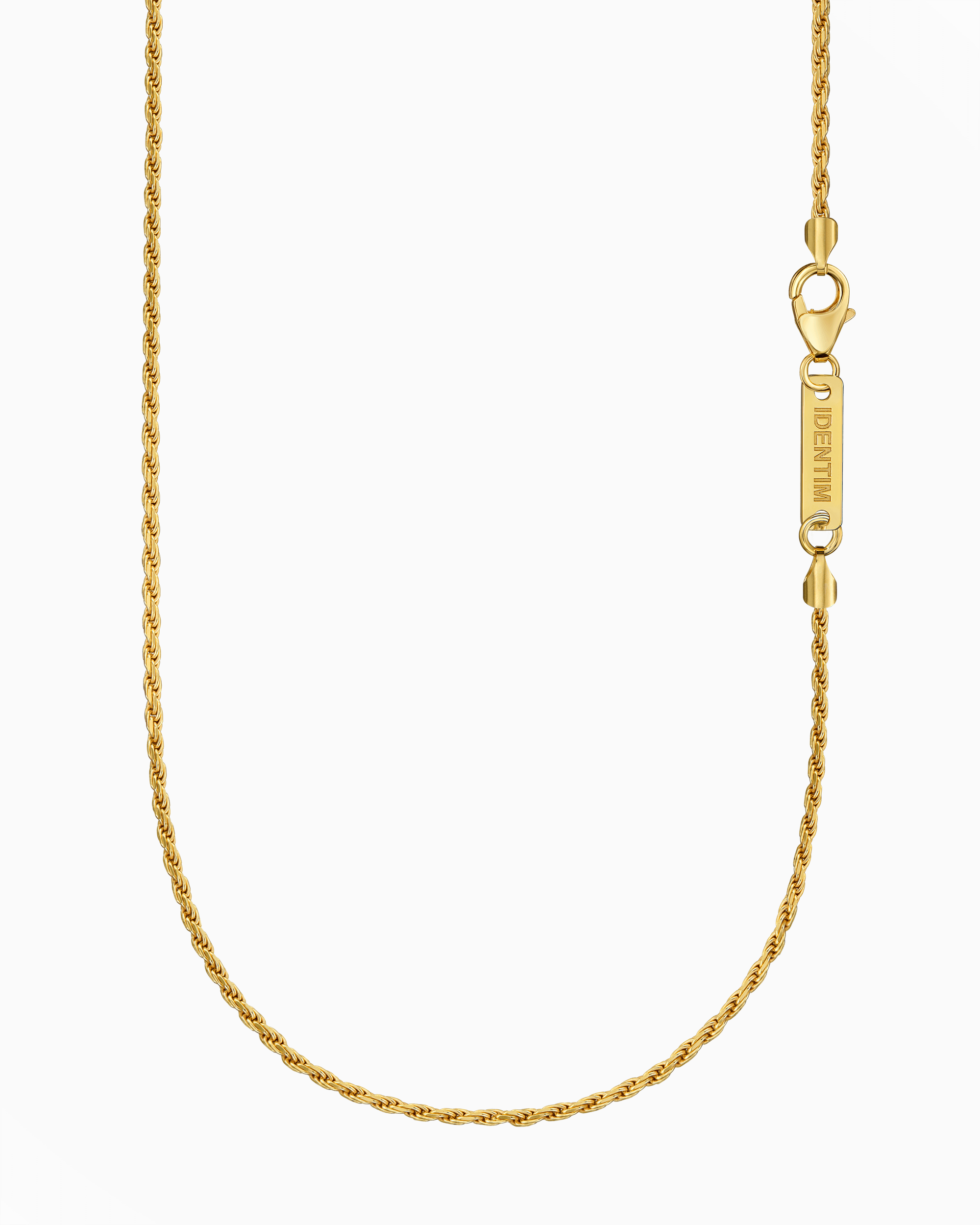Cord necklace 925 silver 18 carat gold-plated 2.00mm