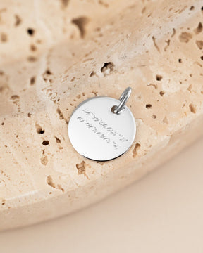 Engraving plates necklace pendant round 14mm