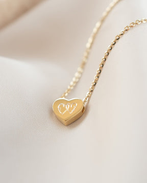 Heart necklace engraving plate pendant