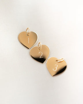 Heart necklace engraving plate pendant 13mm