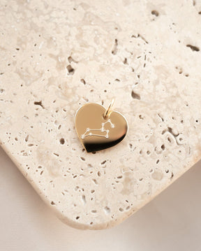 Heart necklace engraving plate pendant 13mm