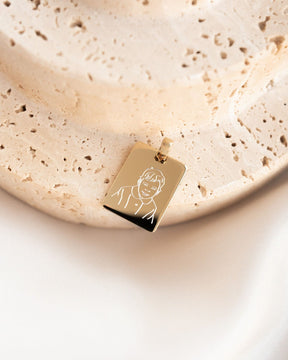 Image/graphic upload engraving plates necklace pendant rectangle