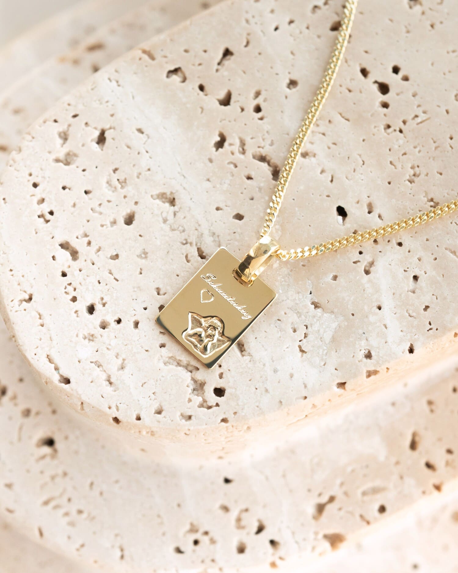 Engraving plates pendant necklace guardian angel