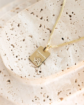 Engraving plates pendant necklace guardian angel