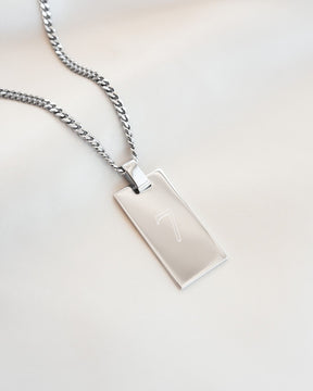 Engraving plates necklace pendant rectangle