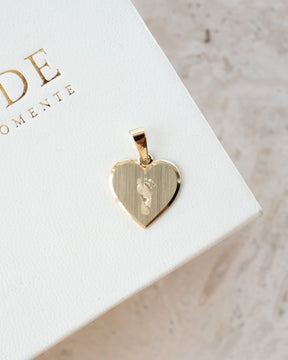 Heart necklace engraving plate pendant 12mm