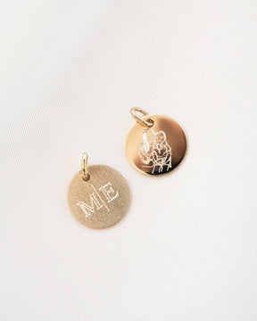 Engraving plates necklace pendant round 12mm