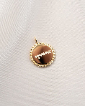 Engraving plates necklace pendant round 14mm